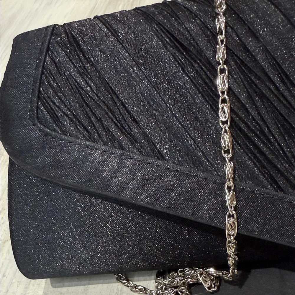 Elegant Black Clutch with Chain Strap